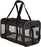 AmazonBasics Transporttasche für Haustiere, weiche Seitenteile, Schwarz, Gr. L